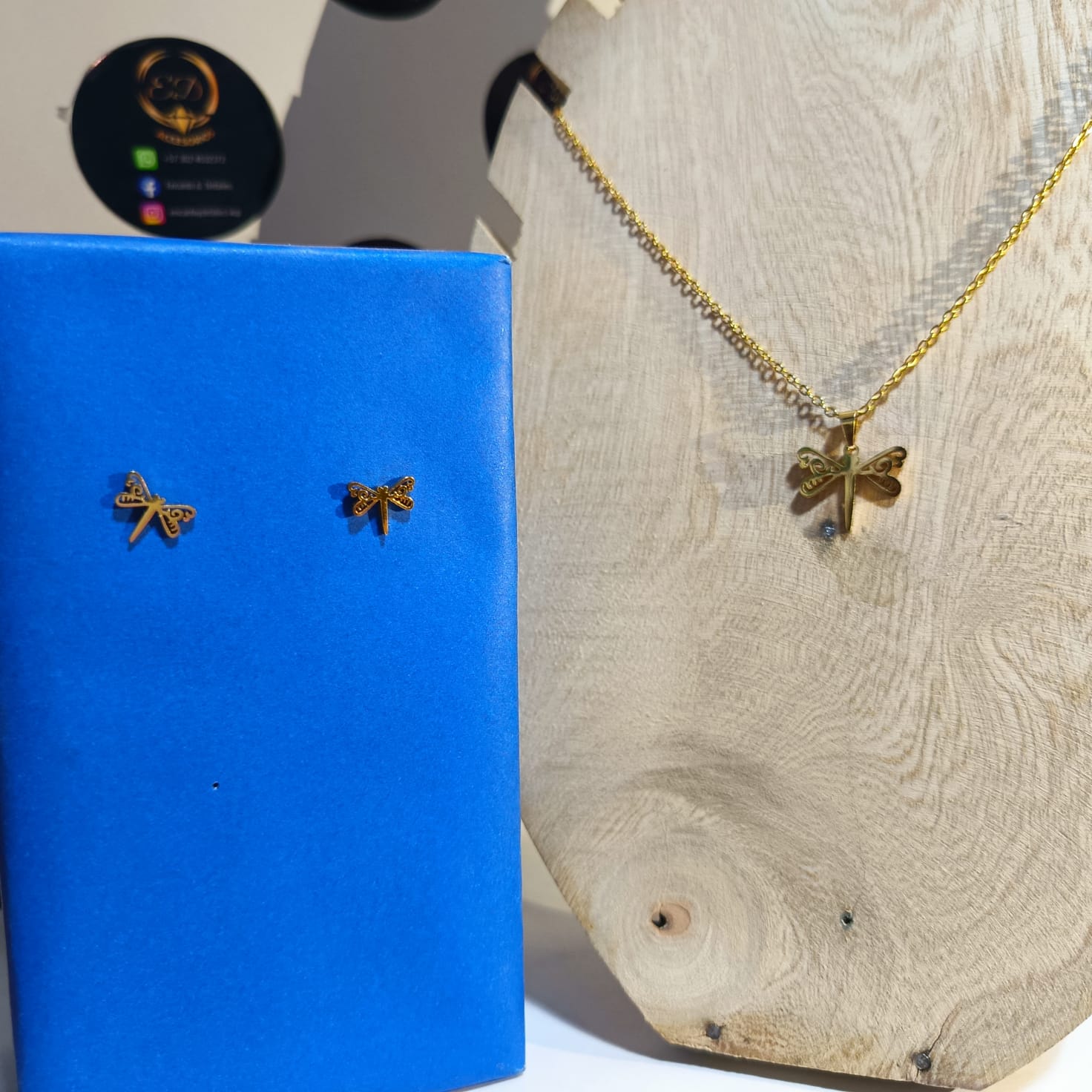 🦋 Set "Alma Libre" – Collar y Aretes de Libélula ✨