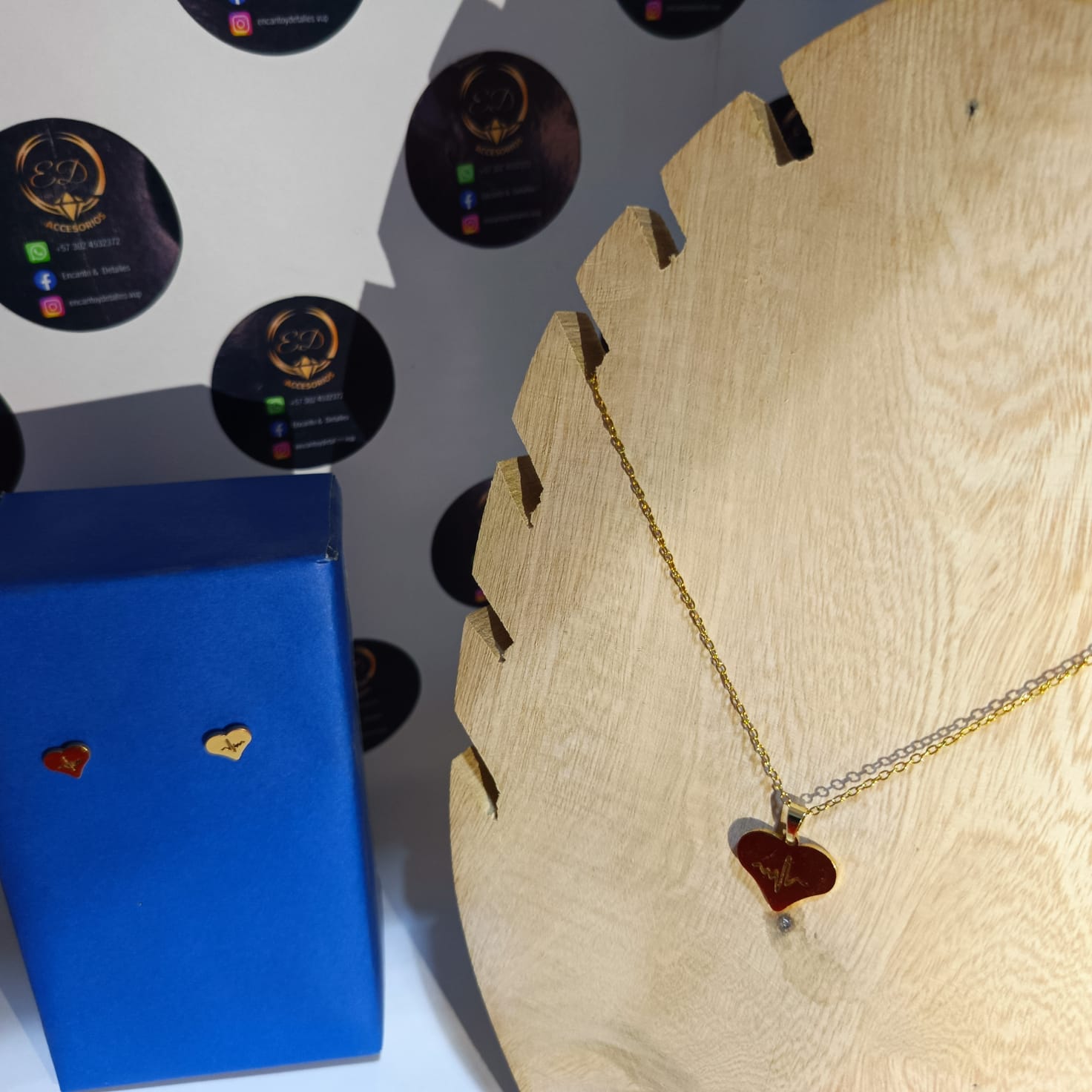 💛 Set “Corazón Dorado” – Amor que Brilla con Fuerza