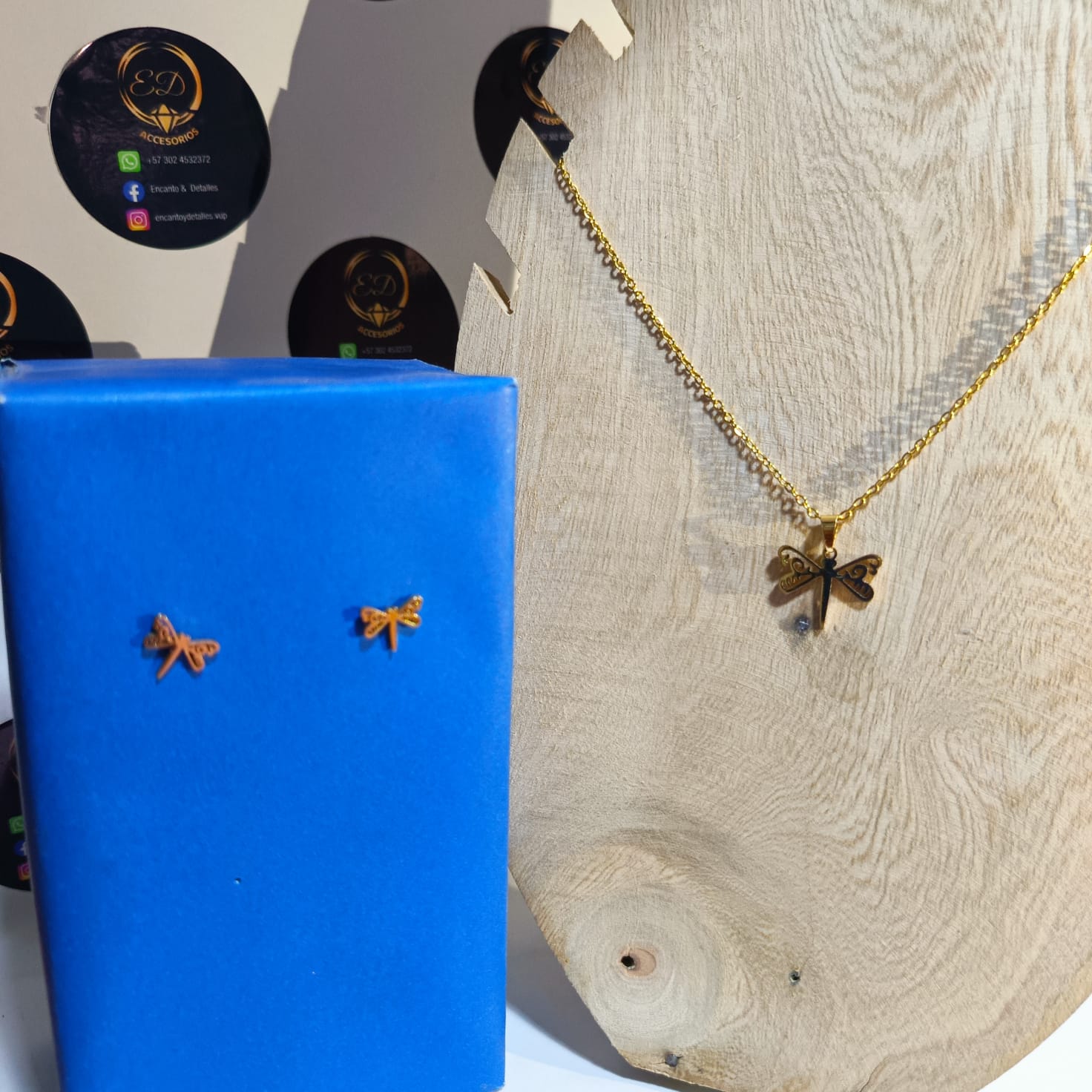 🦋 Set "Alma Libre" – Collar y Aretes de Libélula ✨